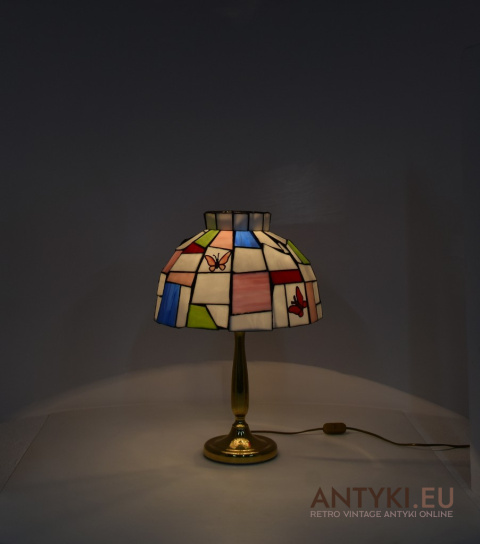 XXL! DUŻA! Vintage Stołowa Lampa Tiffany z Opalizującego Szkła Favrile XXL! DUŻA! Vintage Stołowa Lampa Tiffany z Opalizującego Szkła Favrile