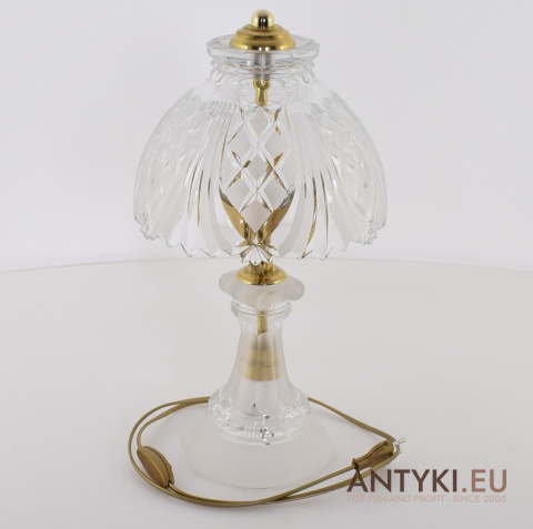 XL! DUŻA! Ekskluzywna Lampa Stołowa z Kryształu w Stylu Vintage Retro