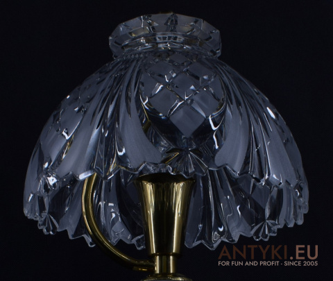 XL! DUŻA! Ekskluzywna Lampa Stołowa z Kryształu w Stylu Vintage Retro