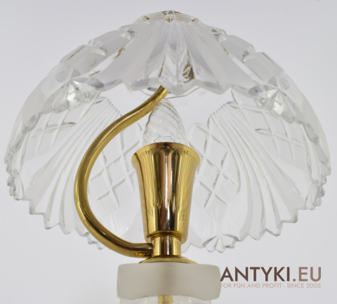 XL! DUŻA! Ekskluzywna Lampa Stołowa z Kryształu w Stylu Vintage Retro