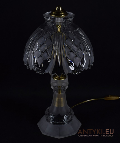 XL! DUŻA! Ekskluzywna Lampa Stołowa z Kryształu w Stylu Vintage Retro