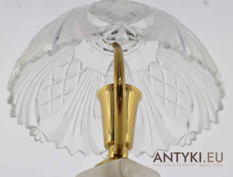 XL! DUŻA! Ekskluzywna Lampa Stołowa z Kryształu w Stylu Vintage Retro