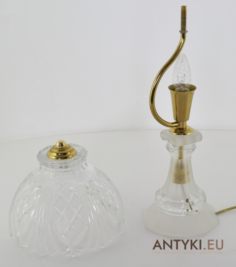 XL! DUŻA! Ekskluzywna Lampa Stołowa z Kryształu w Stylu Vintage Retro