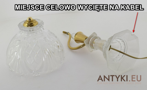 XL! DUŻA! Ekskluzywna Lampa Stołowa z Kryształu w Stylu Vintage Retro