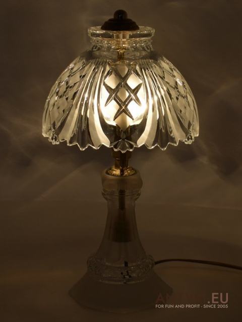 XL! DUŻA! Ekskluzywna Lampa Stołowa z Kryształu w Stylu Vintage Retro