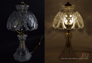 XL! DUŻA! Ekskluzywna Lampa Stołowa z Kryształu w Stylu Vintage Retro