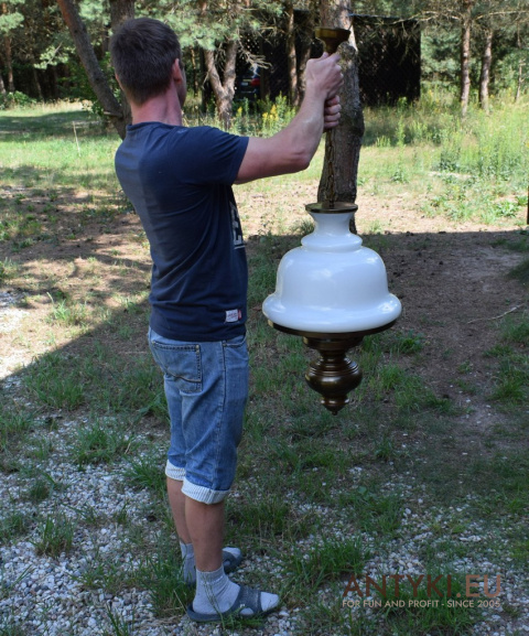 Duża rustykalna lampa z Francji