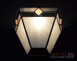 Art Deco Kinkiet Trapezowy w Stylu TIFFANY - Lampy Witrażowe Retro Vintage