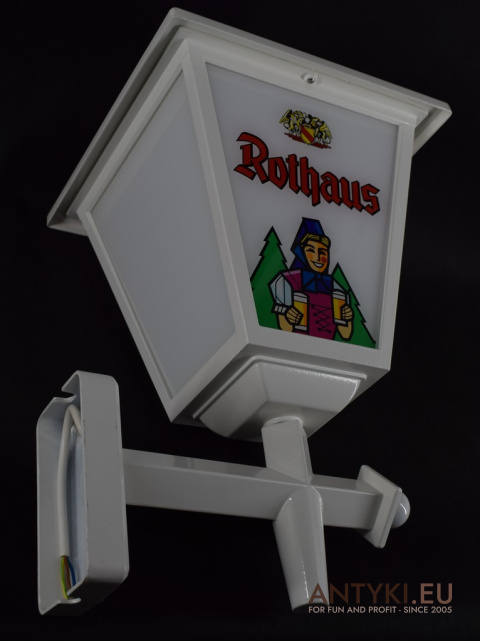 Wielka lampa reklamowa Rothaus do ogródka piwnego