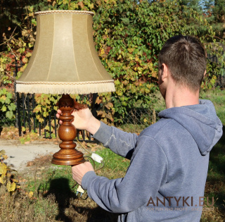 XL! Duża Lampa Stołowa Vintage z Połowy XX Wieku - Oświetlenie Sylowe z Danych Lat