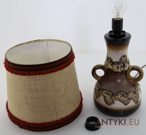 XL – Duża lampa stołowa w nostalgicznej stylistyce retro – wyjątkowa dekoracja do salonu lub gabinetu