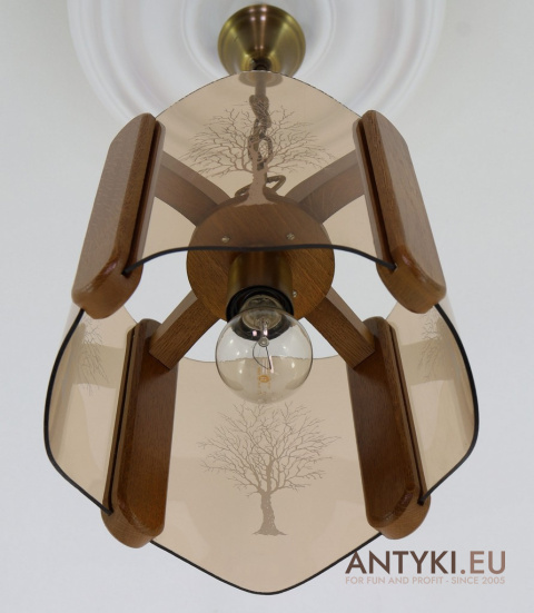 lampa sufitowa z litego dębu