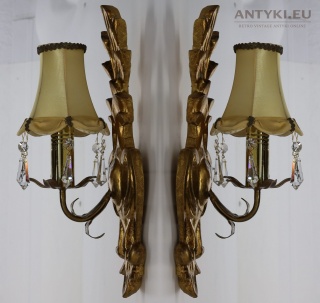 XL! Duże starodawne lampy ścienne w stylu ROCOCO – idealne do salonu, gabinetu lub hotelu
