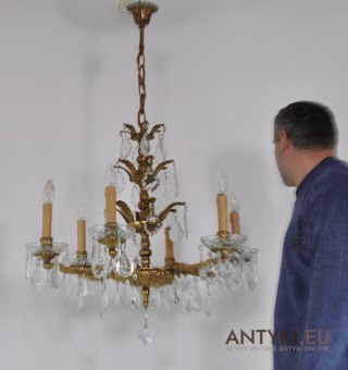 KRYSZTALOWA LAMPA KRYSZTALOWY ZYRANDOL ANTYK XL x