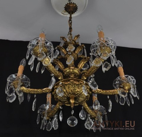 KRYSZTALOWA LAMPA KRYSZTALOWY ZYRANDOL ANTYK XL x