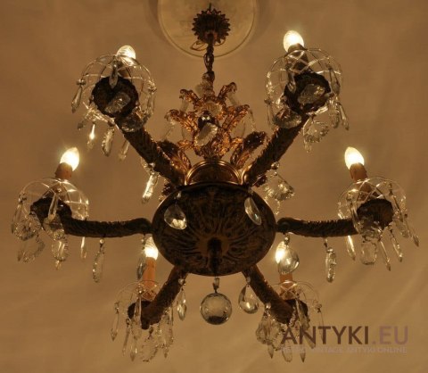 KRYSZTALOWA LAMPA KRYSZTALOWY ZYRANDOL ANTYK XL x