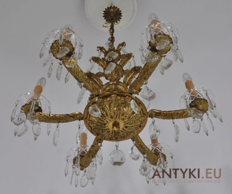 KRYSZTALOWA LAMPA KRYSZTALOWY ZYRANDOL ANTYK XL x