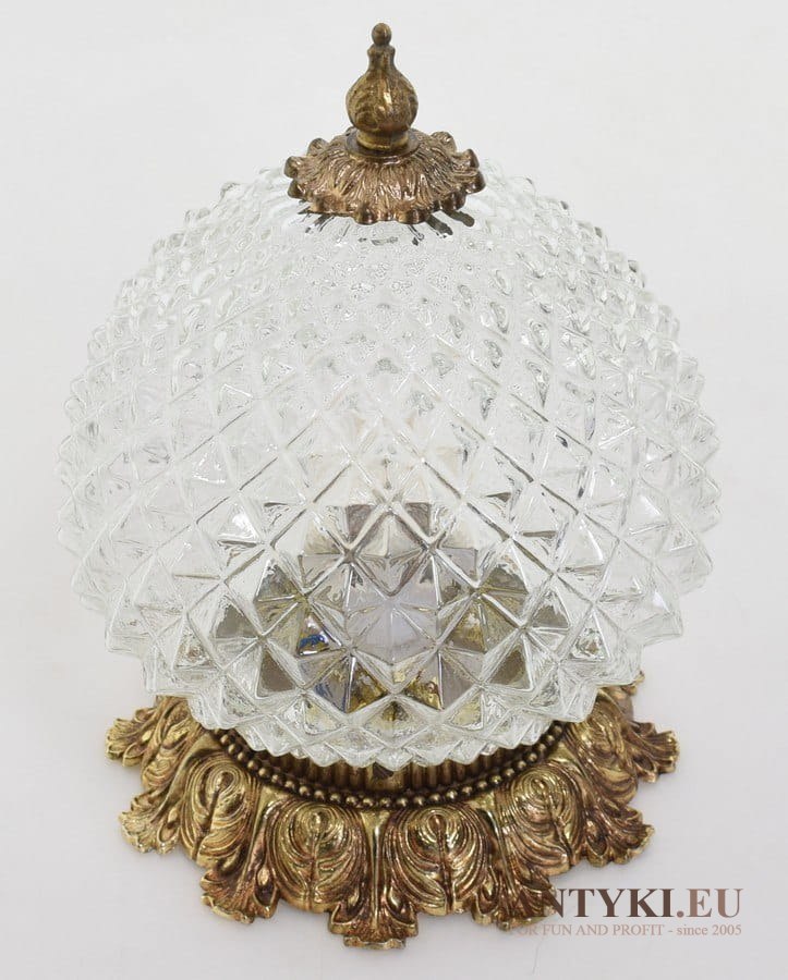 Karbowany plafon stara okrągła lampa sufitowa w pałacowym dworskim stylu retro oświetlenie (nr.128)