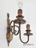 Kinkiet podwójny z brązu lampka ścienna klasyczna w stylu retro vintage do pająka