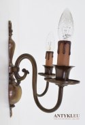 Kinkiet podwójny z brązu lampka ścienna klasyczna w stylu retro vintage do pająka