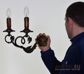 Kinkiet secesyjny art nouveau lampa ścienna jugenstil antyczna do dworu