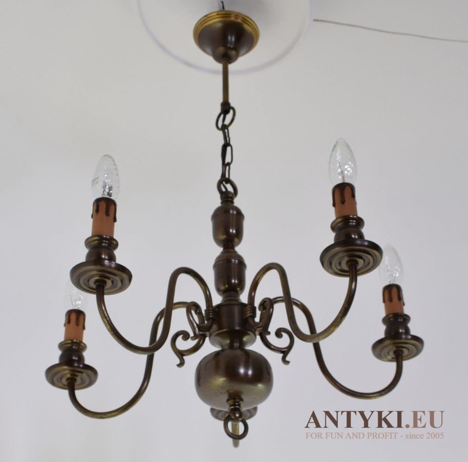 Klasyczny mały żyrandol rustykalny lampa sufitowa prowansalska zabytkowa