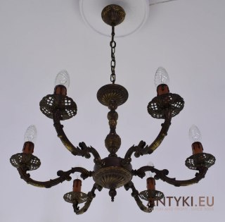 Klasyczny żyrandol z brązu retro lampa sufitowa do ganku oświetlenie antyki