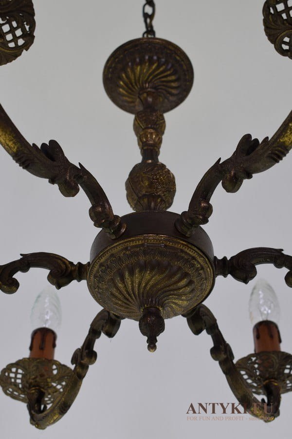Klasyczny żyrandol z brązu retro lampa sufitowa do ganku oświetlenie antyki