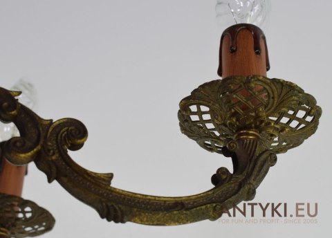 Klasyczny żyrandol z brązu retro lampa sufitowa do ganku oświetlenie antyki