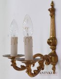 Królewski kinkiet mosiężny bogato zdobiona lampka na ścianę antyk retro vintage owietlenie