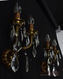 Królewskie kinkiety z kryształami do zamku lampy ścienne do pałacu prawdziwe antyki