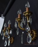 Królewskie kinkiety z kryształami do zamku lampy ścienne do pałacu prawdziwe antyki