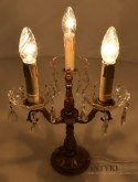 Kryształowa lampka stołowa. Babicna lampa z kryształkami. Oświetlenie vintage.