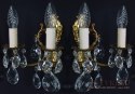 Kryształowe lampy ścienne nad konsole kinkiety z kryształami antyki