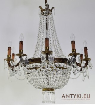 Kryształowy antyk żyrandol z kryształami do salonu pałacowego ekskluzywny chandelier kryształy