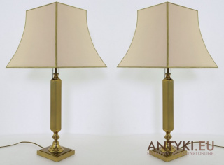 XXL Duże pałacowe lampy stołowe z masywnego mosiądzu – elegancja i styl vintage do gabinetu lub salonu