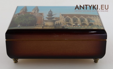 szkatułka dekoracyjna z pozytywką vintage