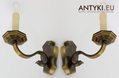 mosiężne kinkiety vintage