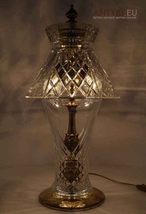 masywna kryształowa lampa vintage