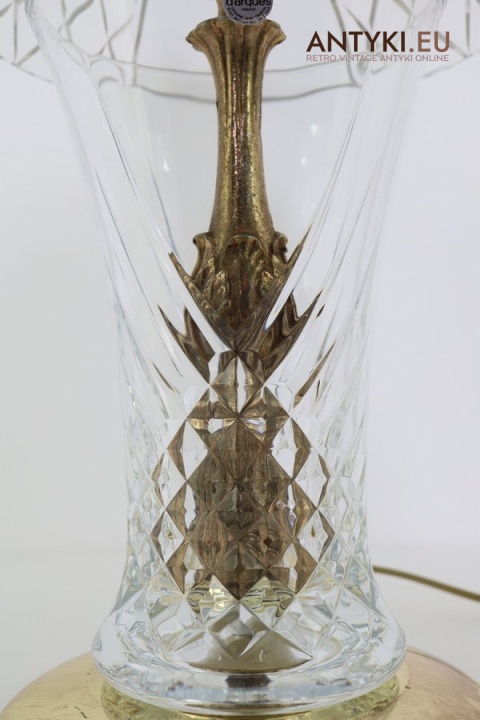 francuska lampa z kryształu i mosiądzu