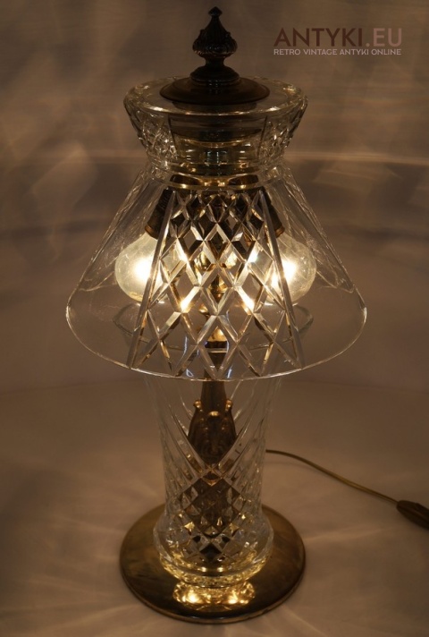 lampka stołowa z francuskiego kryształu