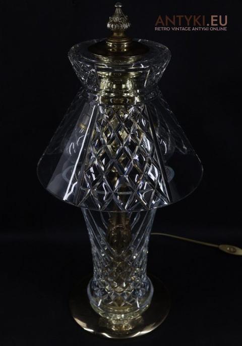 unikatowa lampa kryształowa na stolik