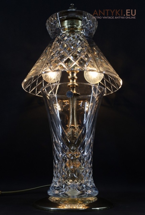 antyk dekoracyjna lampa z kryształu