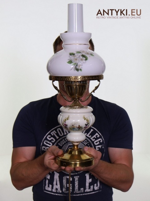porcelanowa lampa stołowa retro