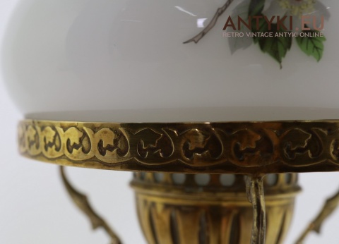 mosiężna lampa stołowa retro