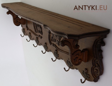 rustykalny wieszak ścienny z litego dębu