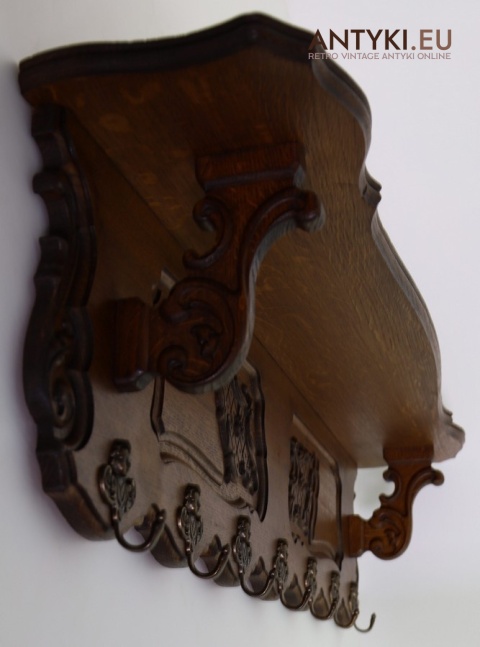 eklektyczny wieszak ścienny z litego dębu