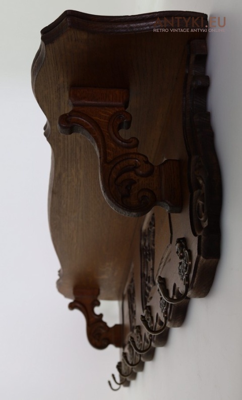 retro wieszak ścienny z litego dębu