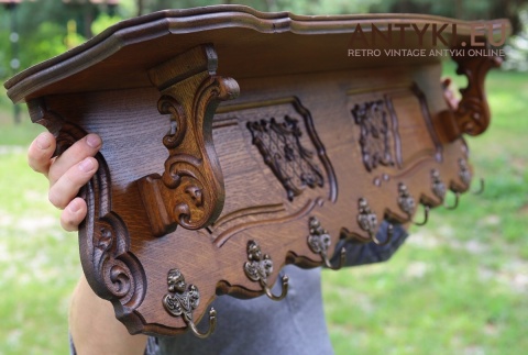 pałacowy wieszak ścienny z litego dębu