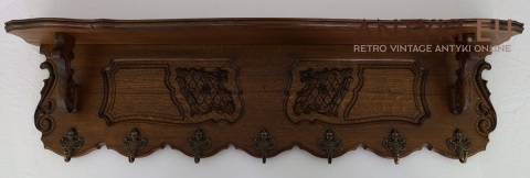 zamkowy wieszak ścienny z litego dębu